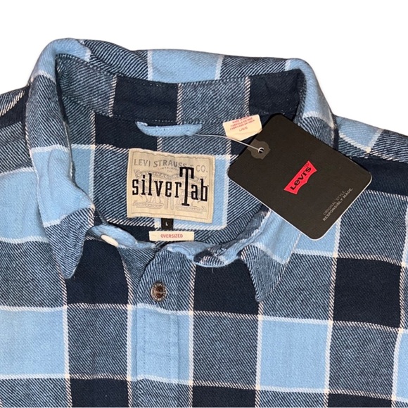 Levi’s SilverTab Oversized Buffalo Check Plaid Flannel Shirt - Picture 7 of 12